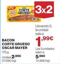 Oferta de Oscar Mayer - Bacon Corte Grueso por 2,99€ en El Corte Inglés