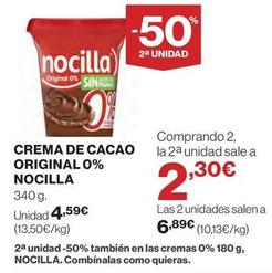 Oferta de Nocilla - Crema De Cacao Original 0% por 4,59€ en El Corte Inglés