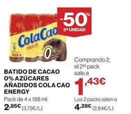 Oferta de Batido de cacao por 2,85€ en El Corte Inglés