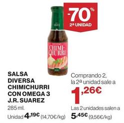 Oferta de  J.R. Suarez - Salsa Diversa Chimichurri Con Omega 3 por 4,19€ en El Corte Inglés