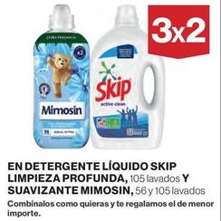 Oferta de Skip - En Detergente Líquido Limpieza Profunda Y Mimosin - Suavizante  en El Corte Inglés