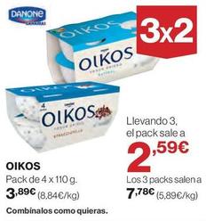 Oferta de OIKOS - Pack de 4 x 110 G por 3,89€ en El Corte Inglés