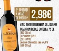 Oferta de Altos de Tamarón - Vino Tinto D.O.Ribera Del Duero Roble por 5,95€ en Claudio