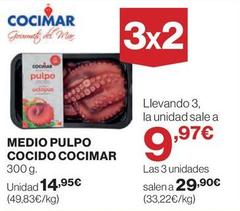 Oferta de Cocimar - Medio Pulpo Cocido por 14,95€ en Hipercor