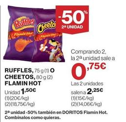 Oferta de Ruffles O Cheetos - Flamin Hot por 1,5€ en Hipercor