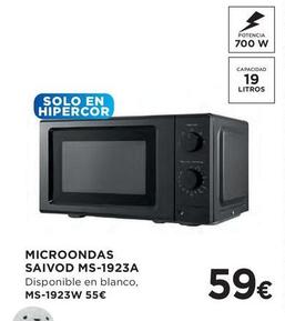 Oferta de Microondas por 59€ en Hipercor