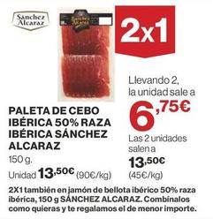 Oferta de Paleta ibérica de cebo por 13,5€ en Supercor