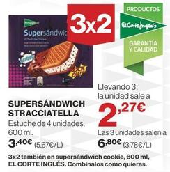 Oferta de El Corte Inglés - Supersandwich Stracciatella por 3,4€ en Supercor