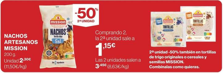 Oferta de Mission - Nachos Artesanos por 2,3€ en Supercor