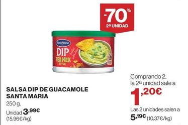Oferta de Santa maria - Salsa Dip De Guacamole por 3,99€ en Supercor