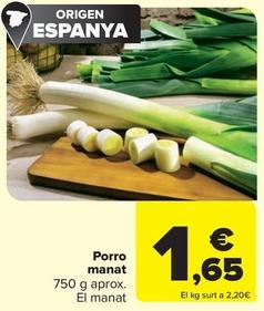 Oferta de Puerros por 1,65€ en Carrefour Market
