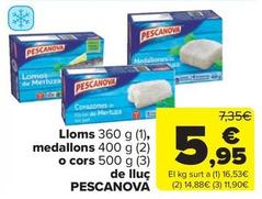 Oferta de Lomos de merluza por 5,95€ en Carrefour Market