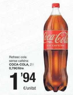 Oferta de Coca-Cola por 1,94€ en SPAR Fragadis