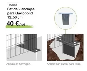 Oferta de Et De 2 Anclajes Para Gaviopond  por 40€ en Distriplac