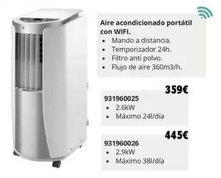 Oferta de Aire Acondicionado Portátil Con Wifi por 359€ en Coinfer