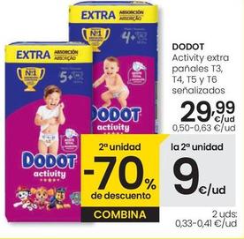 Oferta de Dodot - Activity Extra Panales T3, T2, T5 Y T6 por 29,99€ en Eroski
