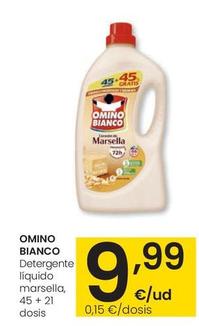 Oferta de Omino Bianco - Detergente Líquido Marsella 45 + 21 Dosis por 9,99€ en Eroski