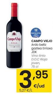 Oferta de Campo Viejo - Vino Tinto D.O.C Rioja Joven por 3,95€ en Eroski