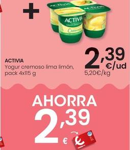 Oferta de Activia - Yogur Cremoso Lima Limon por 2,39€ en Eroski