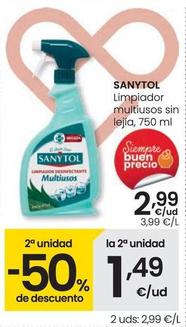 Oferta de Sanytol - Limpiador Multiusos Sin Lejla por 2,99€ en Eroski