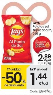 Oferta de Lay's - Patatas Sal Super Ahorro  por 2,89€ en Eroski