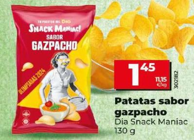 Oferta de Dia Snack Maniac - Patatas Sabor Gazpacho por 1,45€ en Dia