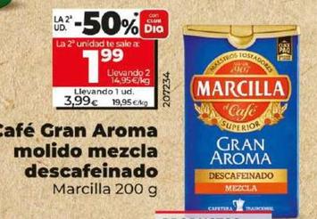 Oferta de Marcilla - Cafe Gran Aroma Molido Mezcla Descafeinado por 3,99€ en Dia