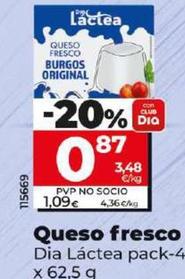 Oferta de Dia Lactea - Queso Fresco por 0,87€ en Dia