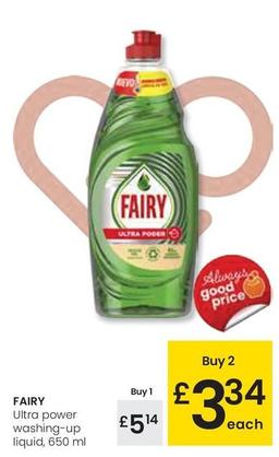 Oferta de Fairy - Ultra Power Washing-up Liquid por 5,14€ en Eroski