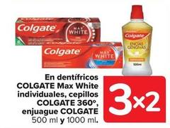 Oferta de Colgate - En Dentífricos Max White Individuales, Cepillos 360°, Enjuague en Carrefour Market