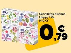 Oferta de Nicky - Servilletas Disenos Happy Life por 0,79€ en Supeco