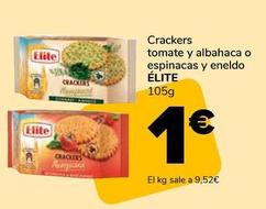 Oferta de Elite - Crakers Tomate Y Albahaca O Espinacas Y Eneldo por 1€ en Supeco