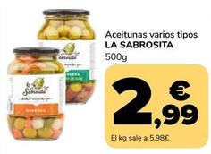 Oferta de La Sabrosita - Aceitunas Varios Tipos por 2,99€ en Supeco