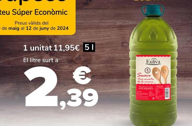 Oferta de Euliva - Oli Especial Per Cuinar Suau por 11,95€ en Supeco