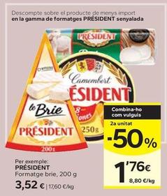 Oferta de Président - Formatge Brie por 3,52€ en Caprabo
