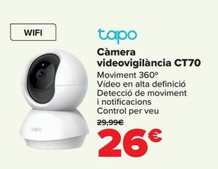 Oferta de Tapo - Cámara Videovigilancia CT70 por 26€ en Carrefour
