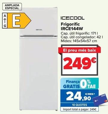 Oferta de Icecool - Frigorífico IRCE144W por 249€ en Carrefour