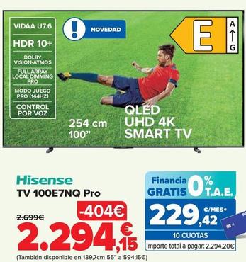 Oferta de Hisense - TV 100E7NQ Pro por 2294,15€ en Carrefour