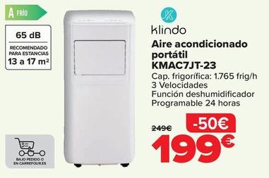 Oferta de Klindo - Aire Acondicionado Portátil KMAC7JT-23 por 199€ en Carrefour