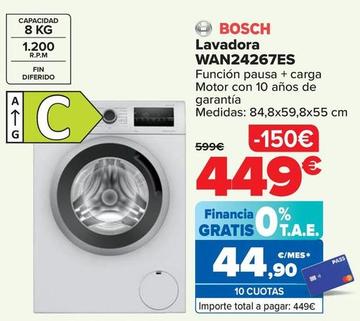 Oferta de Bosch - Lavadora WAN24267ES por 449€ en Carrefour
