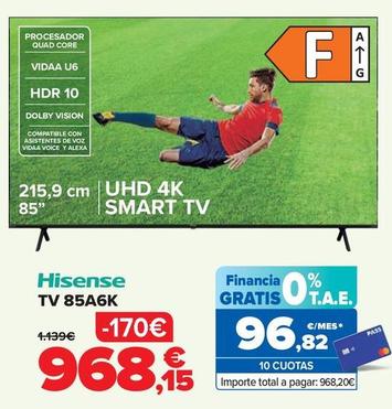 Oferta de Hisense - TV 85A6K por 968,15€ en Carrefour
