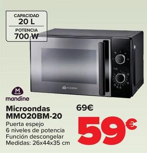 Oferta de Mandine - Microondas MMO20BM-20 por 59€ en Carrefour