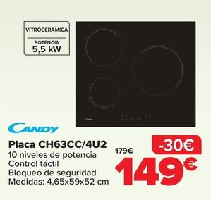 Oferta de Candy - Placa CH63CC4U2 por 149€ en Carrefour