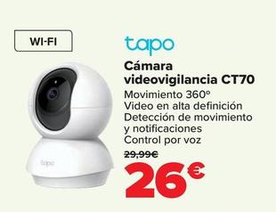 Oferta de Tapo - Cámara Videovigilancia CT70 por 26€ en Carrefour