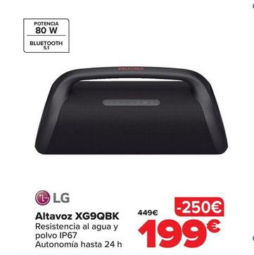 Oferta de Lg - Altavoz XG9QBK por 199€ en Carrefour