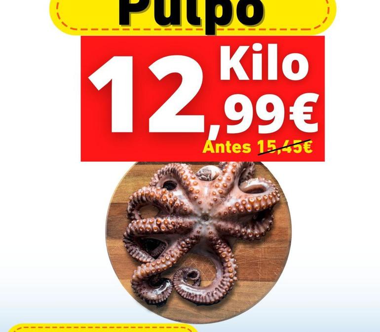 Oferta de Pulpo por 12,99€ en Supermercados Tu Alteza