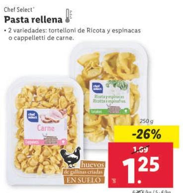 Oferta de Chef Select - Pasta Rellena  por 1,25€ en Lidl