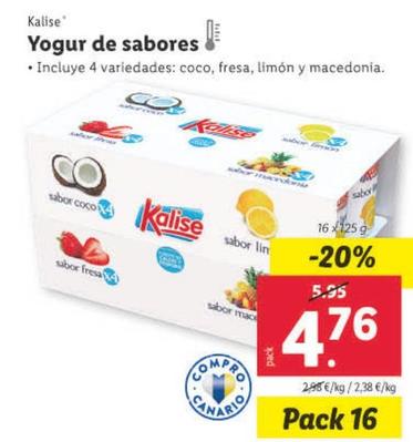 Oferta de Kalise - Yogur de Sabores por 4,76€ en Lidl
