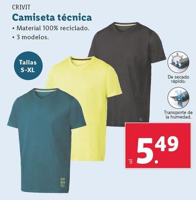 Oferta de Crivit - Camiseta Tecnica por 5,49€ en Lidl