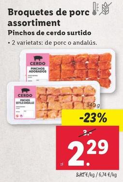 Oferta de Pinchos De Cerdo Surtido por 2,29€ en Lidl